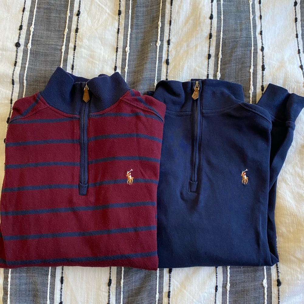 Boys Ralph Lauren half zip up sweatshirt bundle of 2